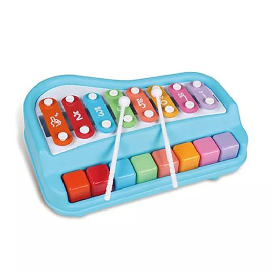 2 in 1 Musical 8 Tone  Xylophone and Mini Piano for Kids - Educational Musical Instruments Toy Set for Babies, Non-Battery- Assorted Colour (Big)