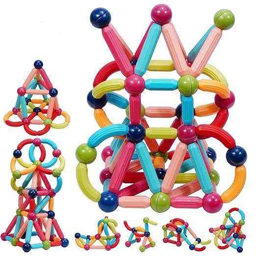 36 PC Magnetic Stick Building Blocks Toy for Kids Educational Magnetic Stick Balls STEM Stacking Toys for Boys & Girls 3+ years