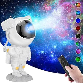 Astronaut Galaxy Projector with Remote Control - 360° Adjustable Timer Kids Astronaut Nebula Night Light, for Gifts, Baby Adults Bedroom, Gaming Room, Home and Party (Corded Electric)