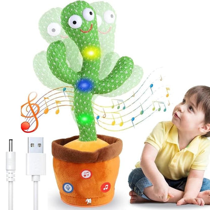 Rechargeable Toys Talking Cactus Baby Toys for Kids Dancing Cactus Toys Can Sing Wriggle & Singing Recording Repeat What You Say Funny Education Toys for Children Playing Home Decor for Kids