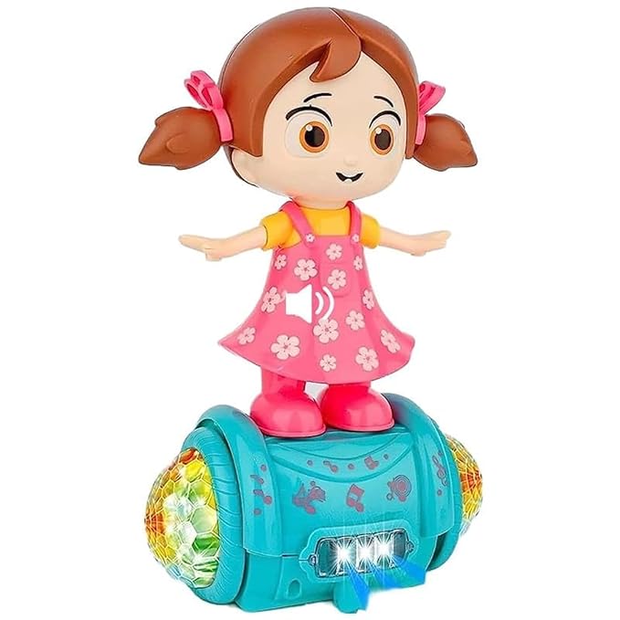 Gilli Musical Dancing Girl Doll Activity Play Center Toy 360 Degree Rotating with Flashing 5d Lights and Bump n Go Action Toys for Kids