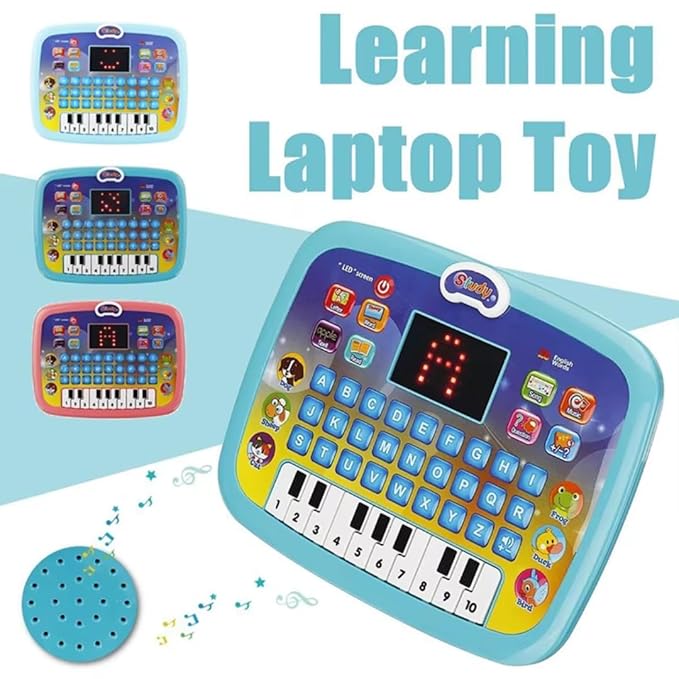 Gilli Educational Learning Kids Laptop Tablet Computer Plus Piano with led Screen Music Fun Toy Activities for Kids Toddlers (Age 1- 6 Year Old) to Learn Alphabet ABC/Numbers/Words (Colour as per stock)