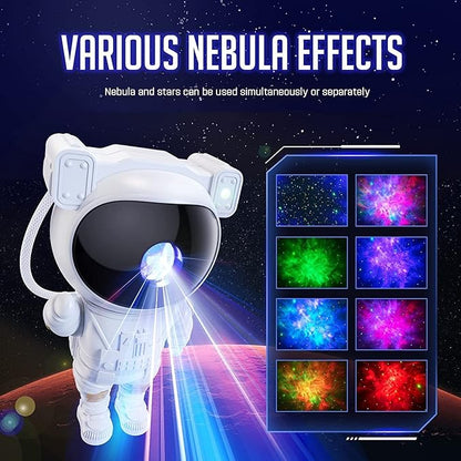 Astronaut Galaxy Projector with Remote Control - 360° Adjustable Timer Kids Astronaut Nebula Night Light, for Gifts, Baby Adults Bedroom, Gaming Room, Home and Party (Corded Electric)