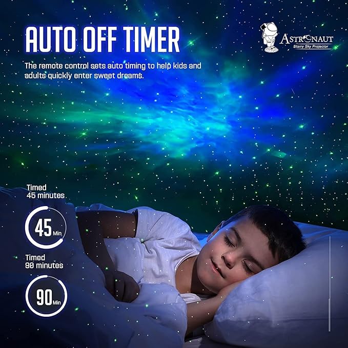 Astronaut Galaxy Projector with Remote Control - 360° Adjustable Timer Kids Astronaut Nebula Night Light, for Gifts, Baby Adults Bedroom, Gaming Room, Home and Party (Corded Electric)