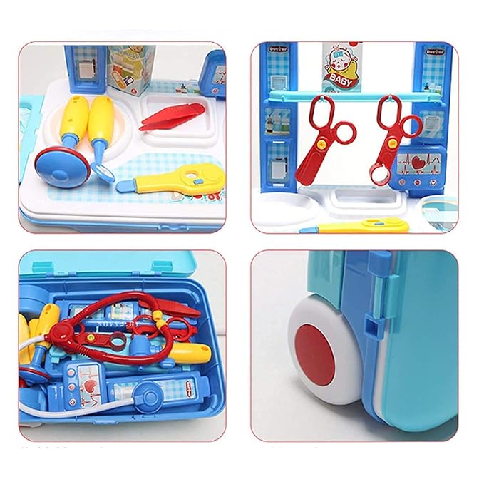 Premium Doctor Set 2 in 1 Trolley for Kids | Doctor Kids Luggage Real Action Play Set | Doctor Kit for Boys & Girls