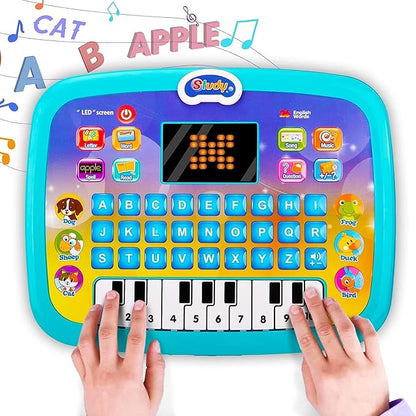 Gilli Educational Learning Kids Laptop Tablet Computer Plus Piano with led Screen Music Fun Toy Activities for Kids Toddlers (Age 1- 6 Year Old) to Learn Alphabet ABC/Numbers/Words (Colour as per stock)