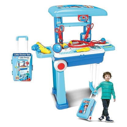 Premium Doctor Set 2 in 1 Trolley for Kids | Doctor Kids Luggage Real Action Play Set | Doctor Kit for Boys & Girls