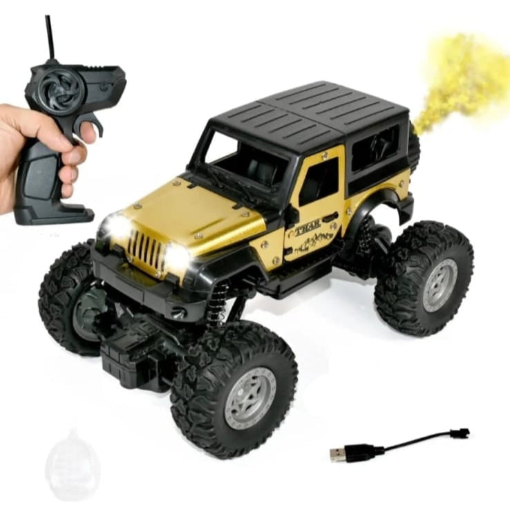 Remote Control Thar Rock Crawler Water Mist smoke High Speed 4 * 4 Toy Car (Colour as per Stock)