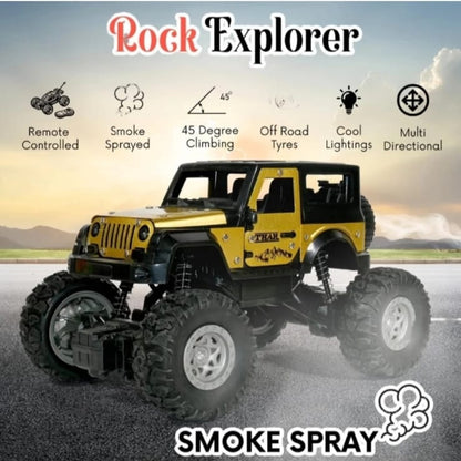 Remote Control Thar Rock Crawler Water Mist smoke High Speed 4 * 4 Toy Car (Colour as per Stock)